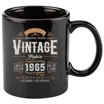 Vintage 1965 60th Birthday Retro 60 Year Old Boy 11oz C Handle Ceramic Mug