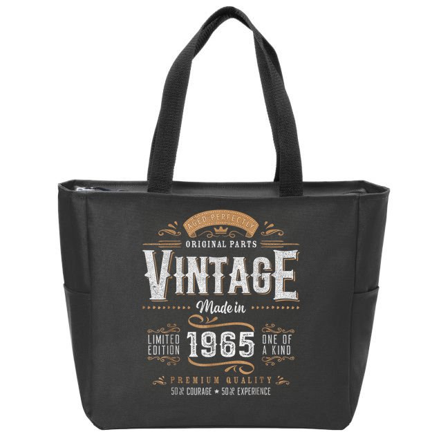 Vintage 1965 60th Birthday Retro 60 Year Old Boy Zip Tote Bag