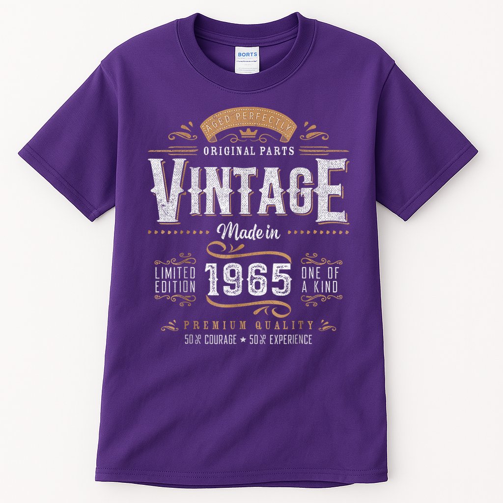 Vintage 1965 60th Birthday Retro 60 Year Old Boy Tall T-Shirt
