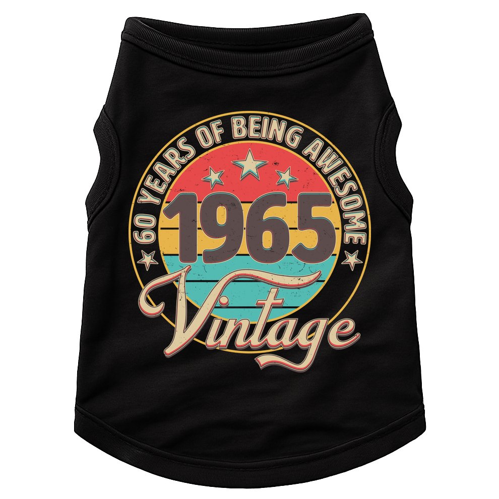 Vintage 1965 60 Years Of Being Awesome Doggie Tank