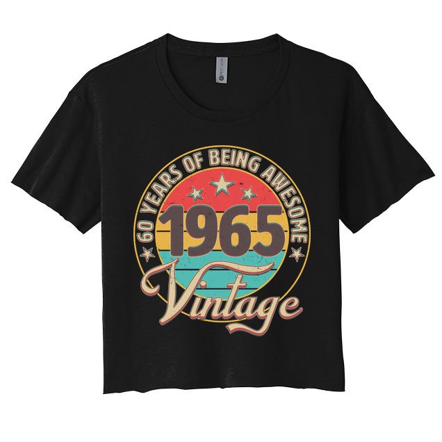 Vintage 1965 60 Years Of Being Awesome Crop Top