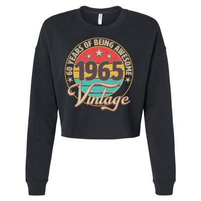 Vintage 1965 60 Years Of Being Awesome Cropped Pullover Crew