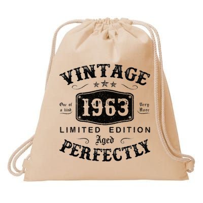 Vintage 1963 60 Years Old 60th Birthday Gifts Drawstring Bag