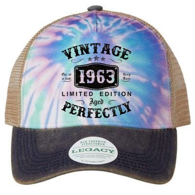 Vintage 1963 60 Years Old 60th Birthday Gifts Legacy Tie Dye Trucker Hat