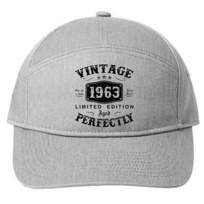 Vintage 1963 60 Years Old 60th Birthday Gifts 7-Panel Snapback Hat