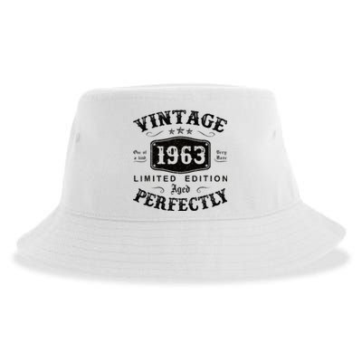 Vintage 1963 60 Years Old 60th Birthday Gifts Sustainable Bucket Hat