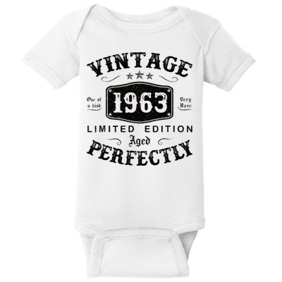 Vintage 1963 60 Years Old 60th Birthday Gifts Baby Bodysuit