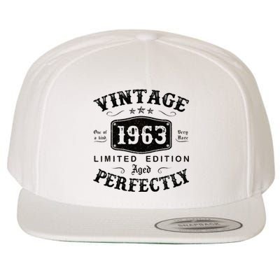 Vintage 1963 60 Years Old 60th Birthday Gifts Wool Snapback Cap