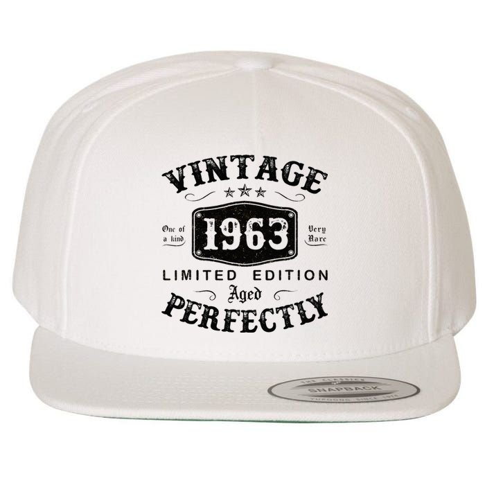 Vintage 1963 60 Years Old 60th Birthday Gifts Wool Snapback Cap