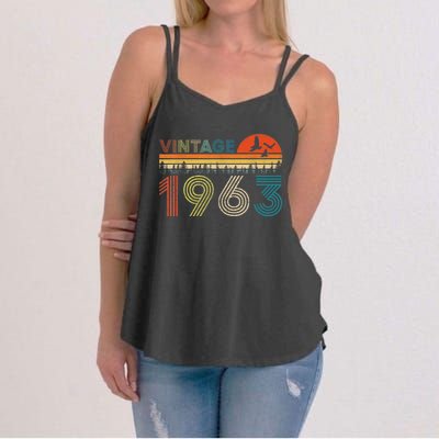 Vintage 1963 60 Years Old 60th Birthday Gifts For M.e.n WoM.e.n Women's Strappy Tank