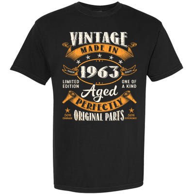 Vintage 1963 60th Birthday Decorations Men Funny 1963 Garment-Dyed Heavyweight T-Shirt
