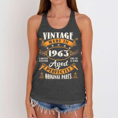 Vintage 1963 60th Birthday Decorations Men Funny 1963 Women's Knotted Racerback Tank