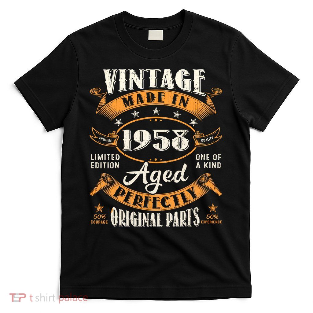 Vintage 1958 65th Birthday Decorations Men Funny 65 Years Old T-Shirt