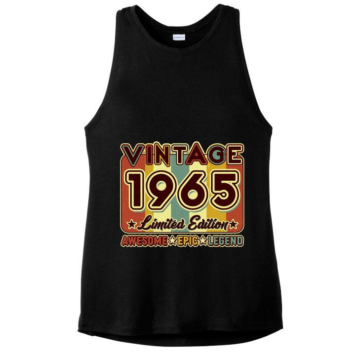 Vintage 1965 60th Birthday Limited Edition Awesome Epic Legend Ladies PosiCharge Tri-Blend Wicking Tank