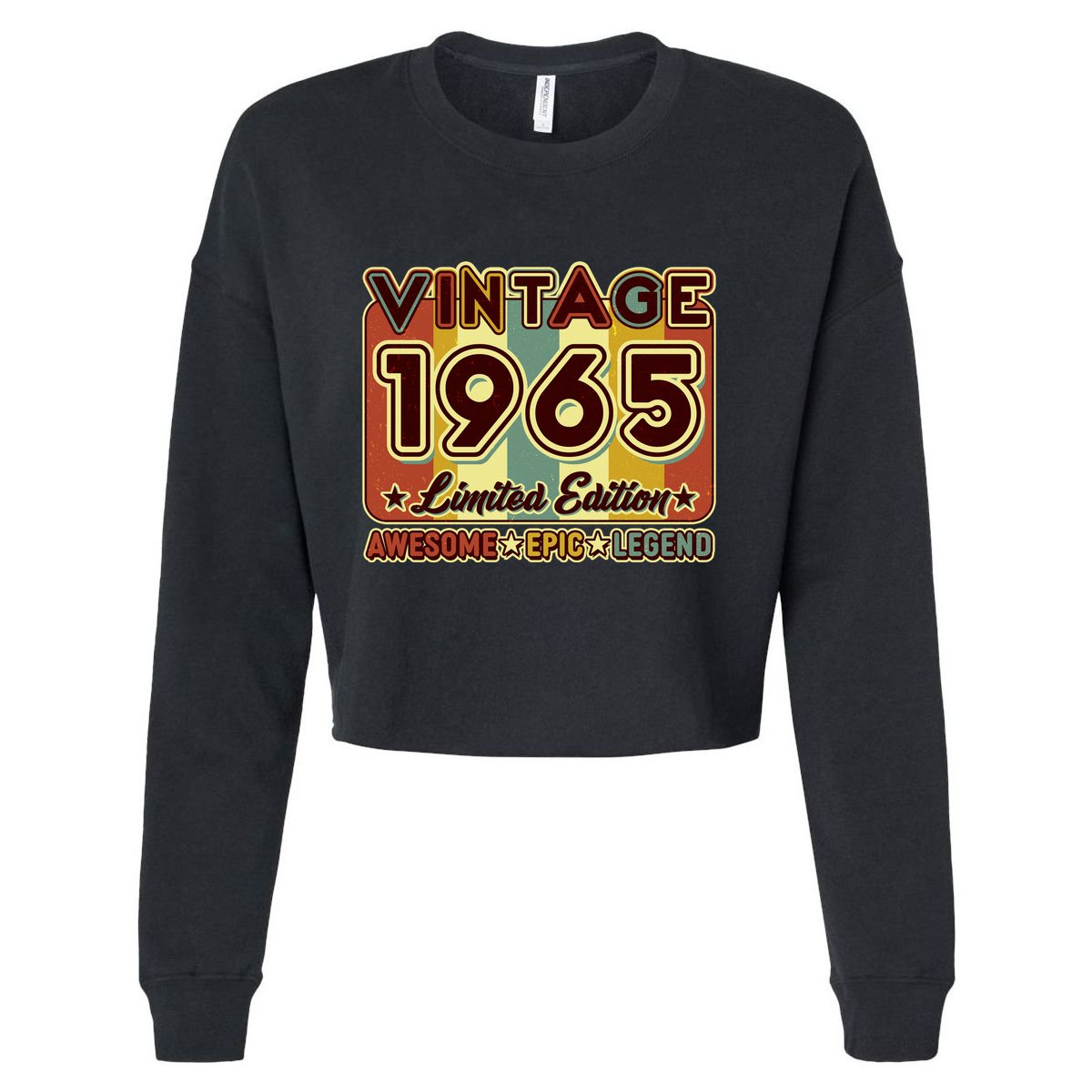 Vintage 1965 60th Birthday Limited Edition Awesome Epic Legend Cropped Pullover Crew