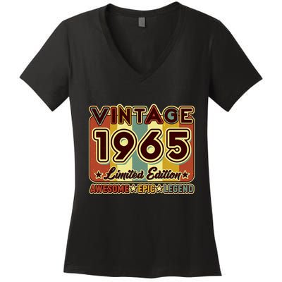 Vintage 1965 60th Birthday Limited Edition Awesome Epic Legend Women's V-Neck T-Shirt