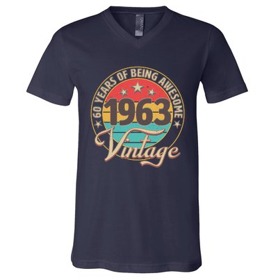 Vintage 1963 60 Years Of Being Awesome V-Neck T-Shirt