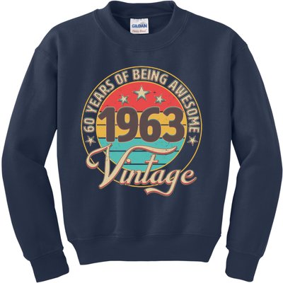 Vintage 1963 60 Years Of Being Awesome Kids Sweatshirt