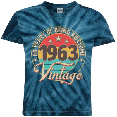 Vintage 1963 60 Years Of Being Awesome Kids Tie-Dye T-Shirt