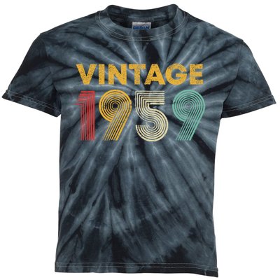 Vintage 1959 64th Birthday Gift 64 Years Old Kids Tie-Dye T-Shirt