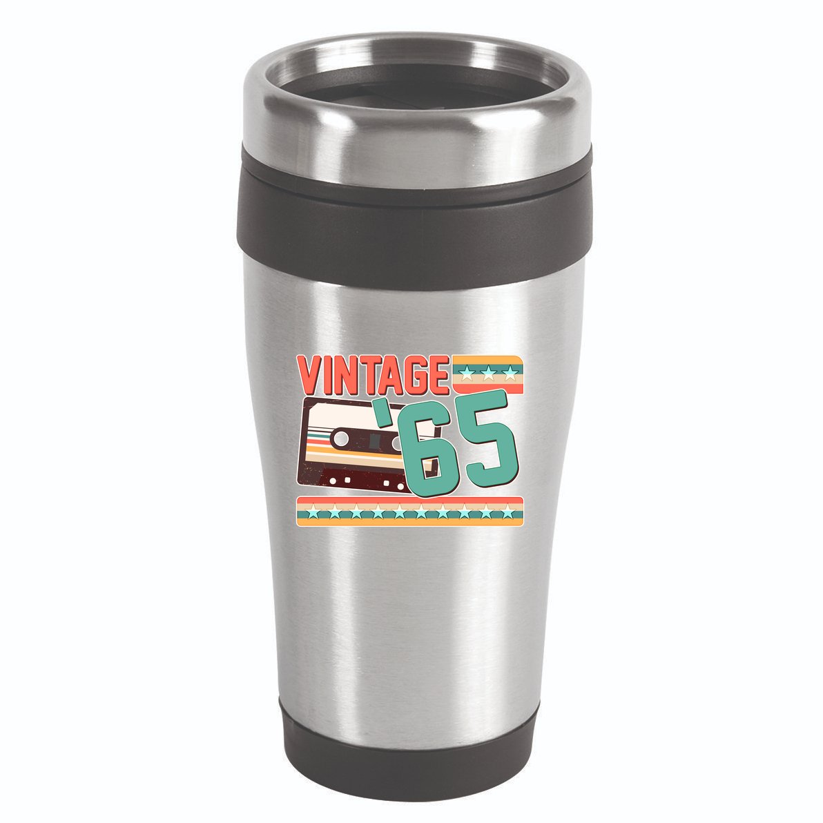 Vintage 1965 60th Birthday Cassette Tape 16oz Travel Tumbler