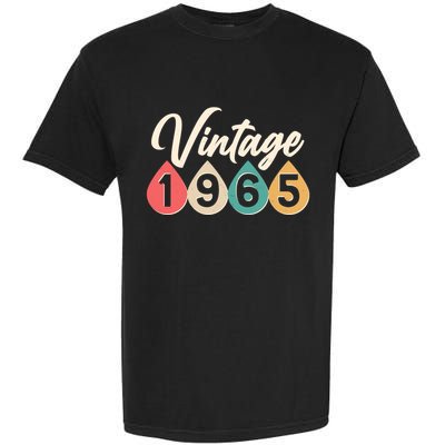 Vintage 1965 60th Birthday Retro Teardrop Design Garment-Dyed Heavyweight T-Shirt