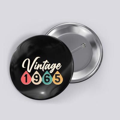Vintage 1965 60th Birthday Retro Teardrop Design Button