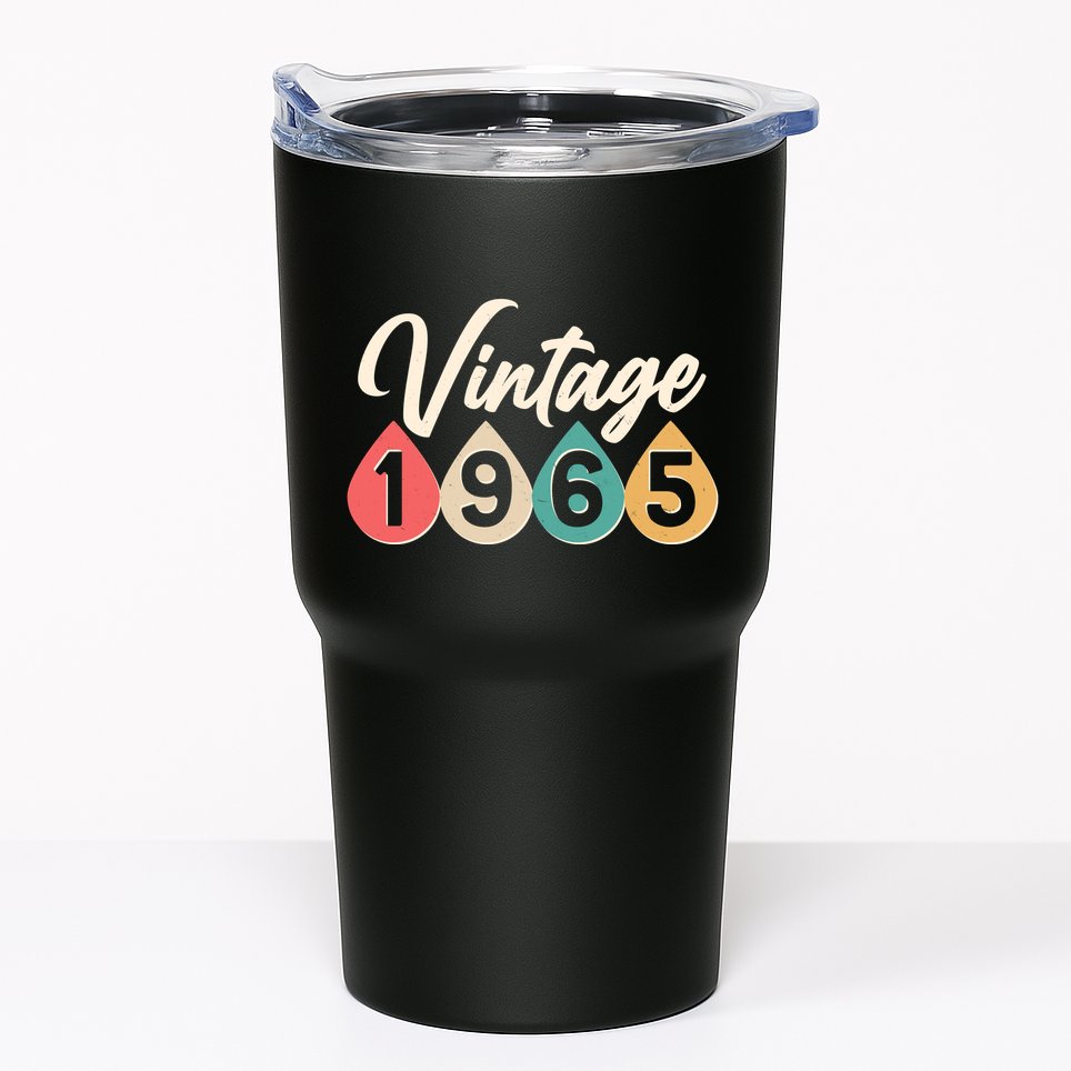 Vintage 1965 60th Birthday Retro Teardrop Design Tumbler