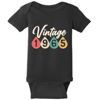 Vintage 1965 60th Birthday Retro Teardrop Design Baby Bodysuit