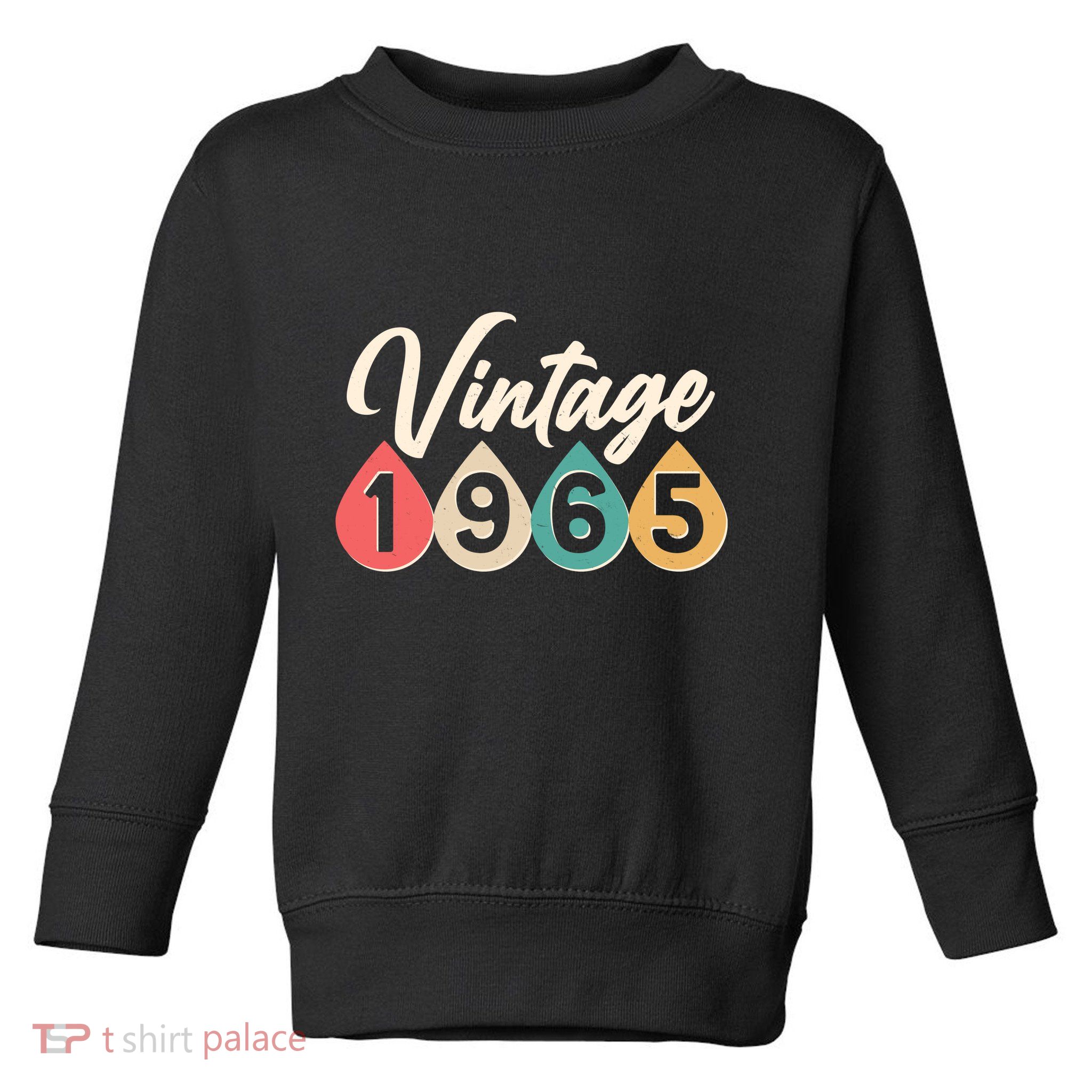Vintage 1965 60th Birthday Retro Teardrop Design Toddler Sweatshirt