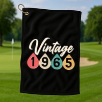 Vintage 1965 60th Birthday Retro Teardrop Design Golf Towel