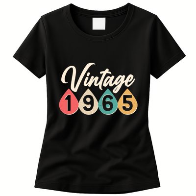 Vintage 1965 60th Birthday Retro Teardrop Design Womens T-Shirt