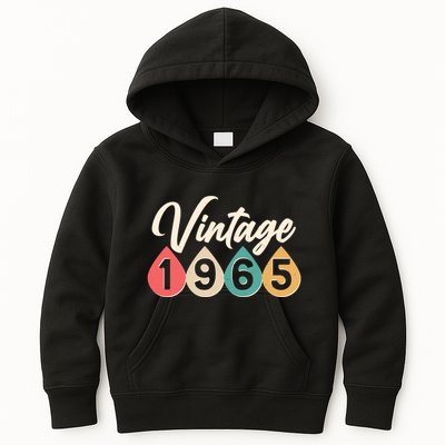 Vintage 1965 60th Birthday Retro Teardrop Design Kids Hoodie