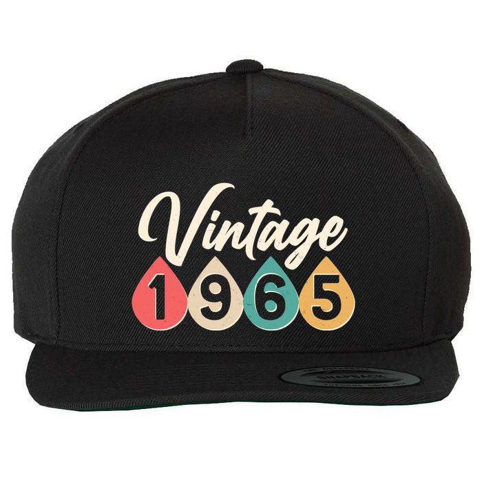 Vintage 1965 60th Birthday Retro Teardrop Design Wool Snapback Cap