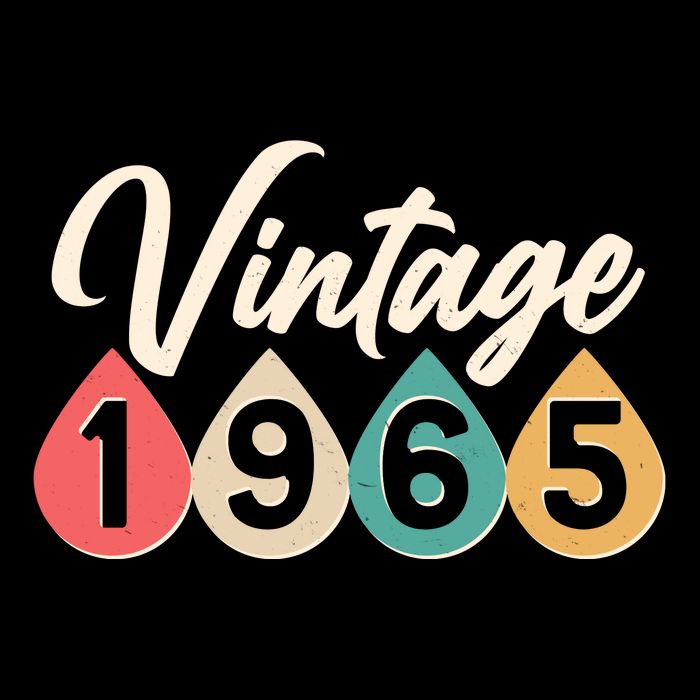 Vintage 1965 60th Birthday Retro Teardrop Design Wool Snapback Cap