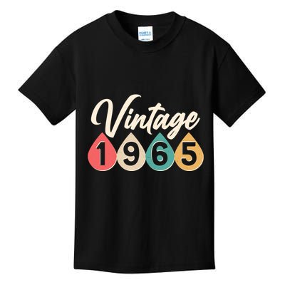 Vintage 1965 60th Birthday Retro Teardrop Design Kids T-Shirt