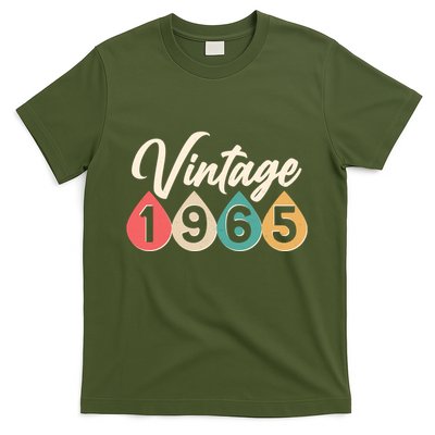 Vintage 1965 60th Birthday Retro Teardrop Design T-Shirt