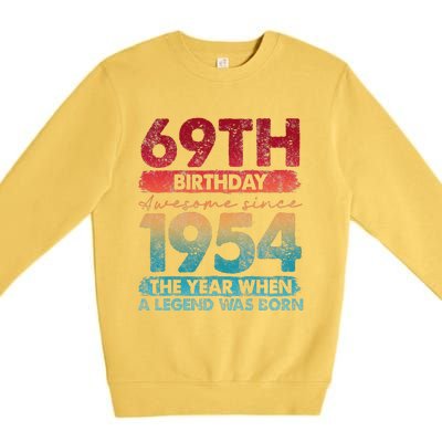 Vintage 1954 69 Year Old Gifts Limited Edition 69th Birthday Premium Crewneck Sweatshirt