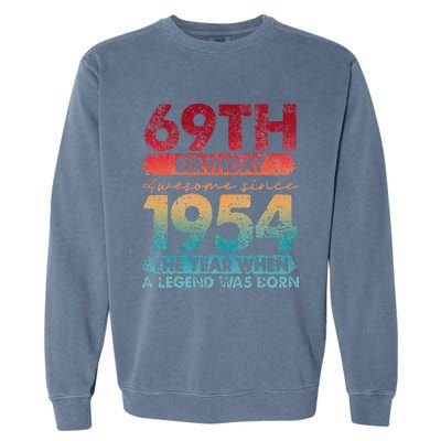 Vintage 1954 69 Year Old Gifts Limited Edition 69th Birthday Garment-Dyed Sweatshirt