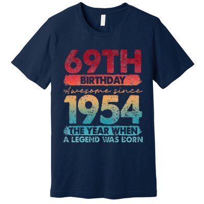 Vintage 1954 69 Year Old Gifts Limited Edition 69th Birthday Premium T-Shirt