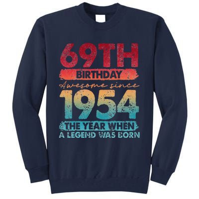 Vintage 1954 69 Year Old Gifts Limited Edition 69th Birthday Tall Sweatshirt