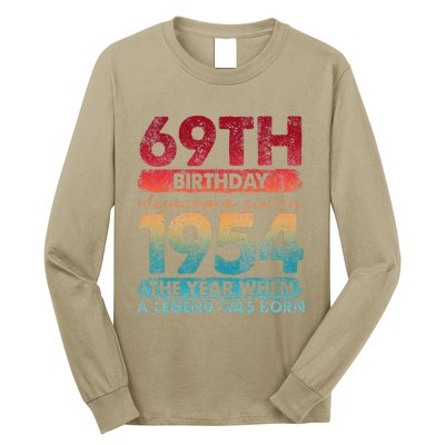 Vintage 1954 69 Year Old Gifts Limited Edition 69th Birthday Long Sleeve Shirt