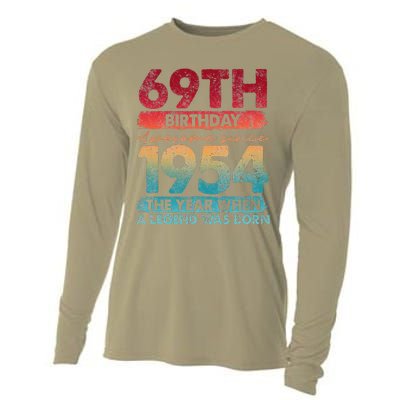 Vintage 1954 69 Year Old Gifts Limited Edition 69th Birthday Cooling Performance Long Sleeve Crew