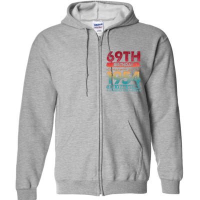 Vintage 1954 69 Year Old Gifts Limited Edition 69th Birthday Full Zip Hoodie