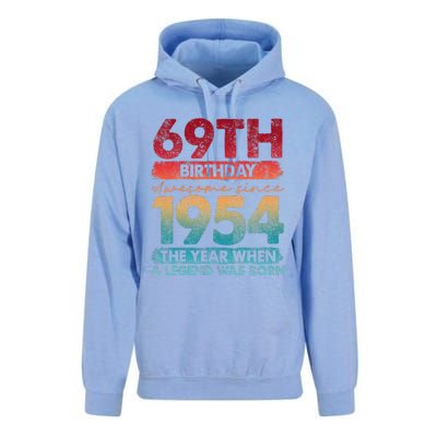 Vintage 1954 69 Year Old Gifts Limited Edition 69th Birthday Unisex Surf Hoodie