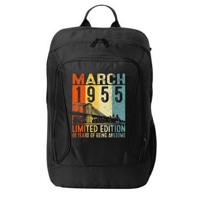 Vintage 1955 68 Yrs Old Made In March 1955 68th Birthday City Backpack