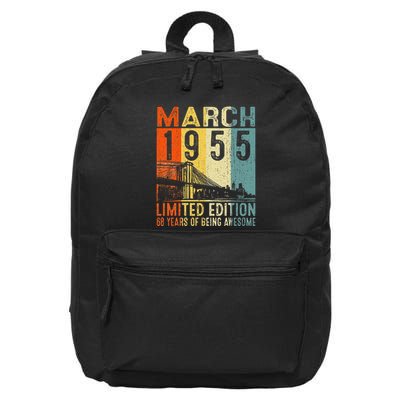 Vintage 1955 68 Yrs Old Made In March 1955 68th Birthday 16 in Basic Backpack