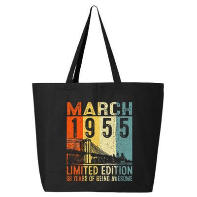 Vintage 1955 68 Yrs Old Made In March 1955 68th Birthday 25L Jumbo Tote