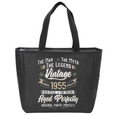 Vintage 1955 68th Birthday Gift 68 Years Old Zip Tote Bag