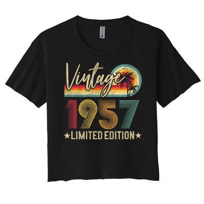 Vintage 1957 67th Birthday 67 Years Old Limited Edition Women's Crop Top Tee